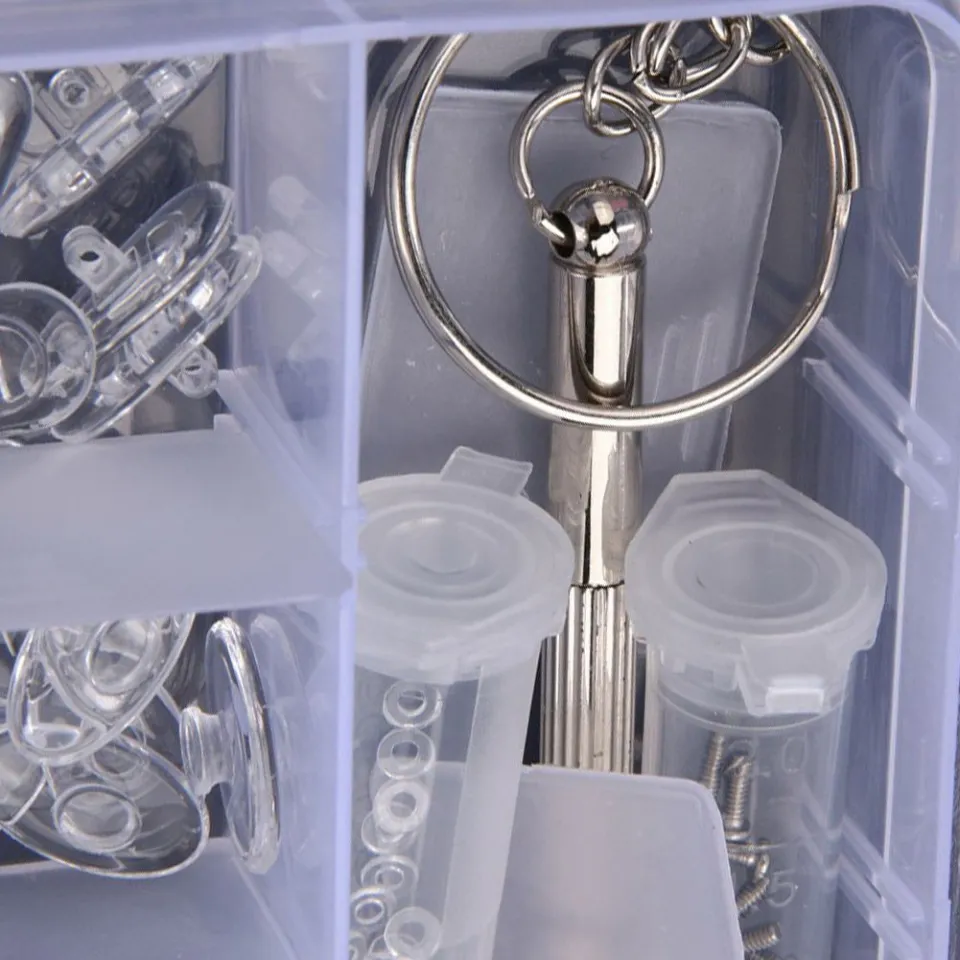 Brillen-Reparatur-Set Mit Schrauben, Nasenpolstern & Schraubenzieher – Bunt & Praktisch