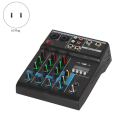 Console Mixer Small Mixer 4-Way USB with Sound Card Special Effects Bluetooth US Plug. 