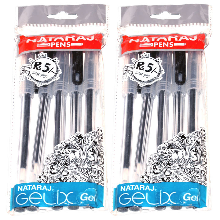 Natraj Gel Natraj Pen Box Price Nataraj Black Gel Pen Set Of 10 Pcs - Main Image