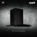 KAFF Chimney | LIZ DHC 60 | Dry Heat Auto Clean Technology | Black Tempered Curved Glass | Heavy Duty Baffle Filter | Touch Control with Digital Display. 