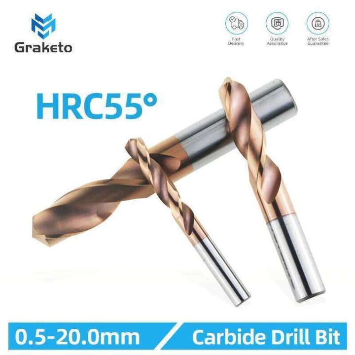 Tooleye HRC55° Tungsten Carbide Drill Bits Metal Drills For CNC Lathe ...