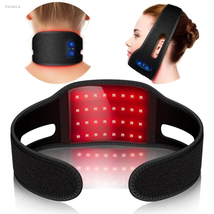 Celmia Rechargable Neck Brace V Face Wearable Red Light Therapy Neck 【2025 Version】 Belt Skin Care Home Use Infrared Therapy Face Care LED Lights
