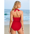 Women Tummy Control Swimsuits Halter Push Up Bathing Suits. 