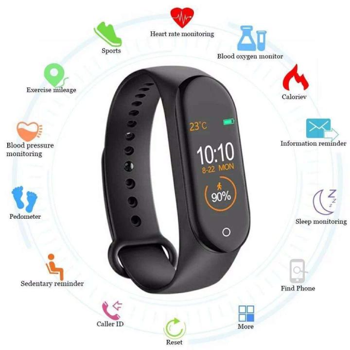 M4 Smart Fitness Band 2 Bracelet/Fitband, Heart Rate Monitor Sensor Bluetooth Wristband Waterproof Sports Health Activity Tracker Watch