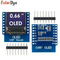 0.66 inch OLED LED LCD Dispaly Shield Compatible for WEMOS D1 MINI ESP32 64X48 0.66 inch Display 0.66 oled module IIC I2C. 