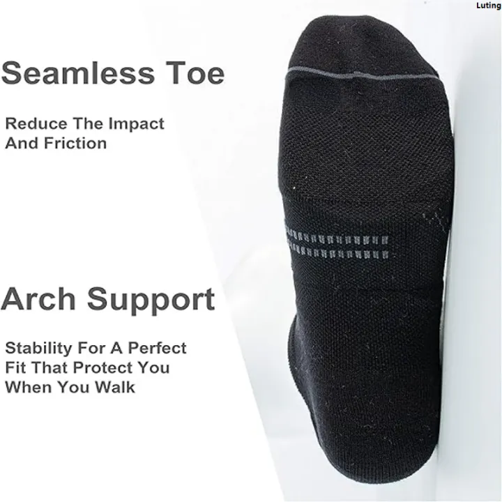 LutingLuxury%20Portable%20Tags:%20Sport%20Low%20Top%20Ankle%20Running%20Men's%205%20Pairs%20Garter%20Cushioning,%20Socks%20-%20Image%204