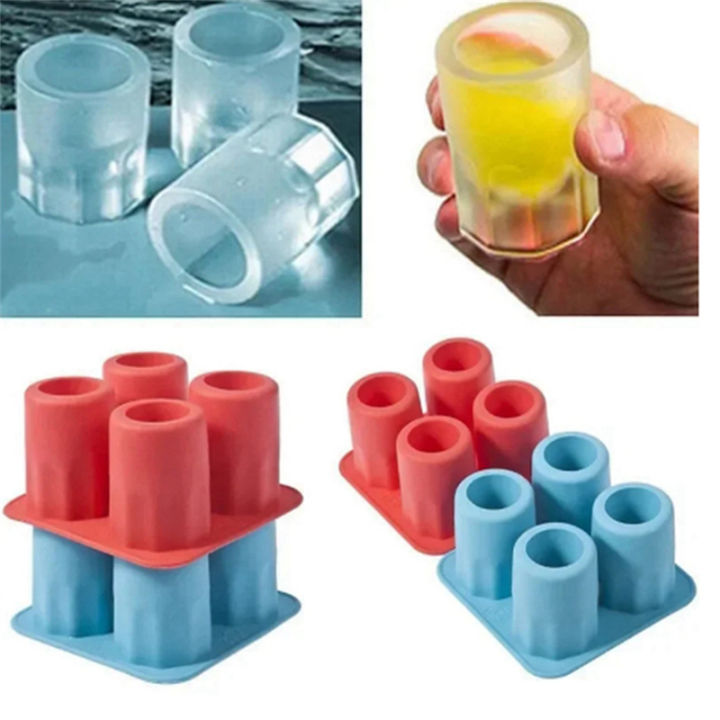 OYPFXMI%204%20Cup%20Shape%20Silicone%20Ice%20Cube%20Mold%20Ice%20Mould%20Ice%20Cube%20Tray%20Summer%20Bar%20Beer%20Ice%20Cocktail%20Cold%20Drinking%20Tools%20Black%20-%20Image%204
