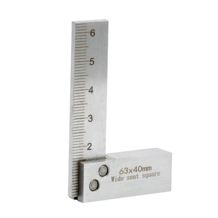 Machinist Square Tool 90-Degree Right Carpenter Measuring Tool Right Angle Ruler L-Type Square Ruler with Wide Base A