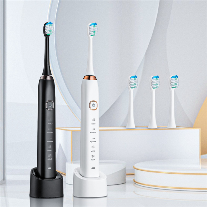 Electric%20Toothbrush%20Ultrasound%20IPX7%20Rechargeable%20Toothbrush%205%20Mode%20Smart%20Time%20Whitener%20Toothbrush,White%20-%20Image%202
