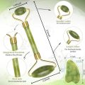Jade Roller & Gua Sha Set for Face | Lymphatic Drainage Massage Tool | Anti-Aging Skin Tightening | Reduces Wrinkles & Fine Lines. 