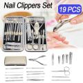 19Pcs/Set Pedicure Manicure Kit Nail Clippers Cleaner Cuticle Grooming Tools. 