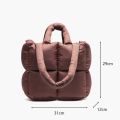 New Nylon Cloth Puffy Shoulder Bag Large Capacity Soft Down Feather Handbag Padded Quilted Space Cotton Shopping Tote. 