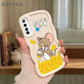 Hontinga for Redmi Note 13 12 11 10 9 Pro 4G Note 13 Pro Plus Xiaomi Poco M2 Pro Back Cover Tom and Jerry Love Gold Luxury Phone Cover Soft Silicone Macaron Wave Mobile Case. 