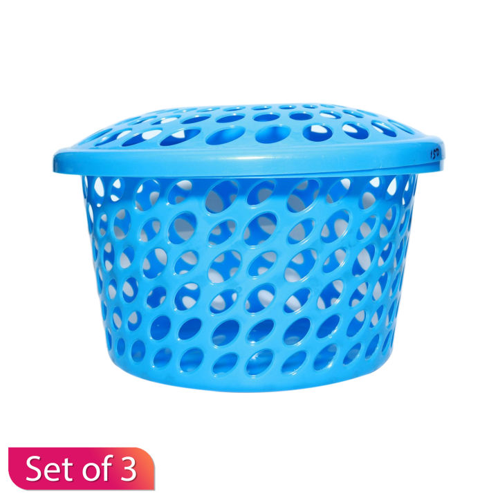 Bagmati Small Laundry Basket With Lid (Set of 3)