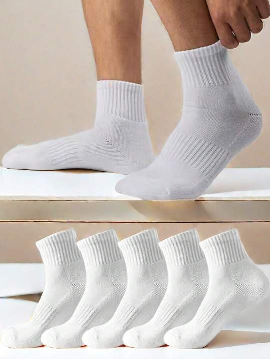 Portable%20White%20Men's%205%20Pairs%20Summer%20Mid%20Length%20Deodorant%20Sports%20Socks%20-%20Image%203