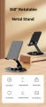 Mobile Phone Stand for Desk/Bed, 360-Degree Rotating, Adjustable Foldable Cell Phone Holder, Aluminum Office Desk Accessories. 