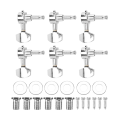 Sealed String Tuning Pegs Tuning Machines Vintage Style 3 Left 3 Right for Electric Guitar or Acoustic Guitar,Silver. 