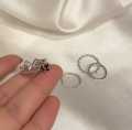 4pcs Silver Cute Fashion Butterfly Rings Set for Women Teen Jewlery Gift Accesories. 