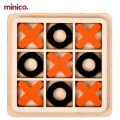 Minico Classic Tic Tac Toe Wooden Board Game – Educational & Strategy Game for Kids & Family | Travel-Friendly & Durable XO Puzzle Game (14cm x 14cm) Color May Vary. 