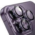 Deep Purple Camera Lens Protector for iPhone 14 Pro/ Pro Max Tempered Glass Film, Aluminum Alloy Screen Cover, 3 Pack. 
