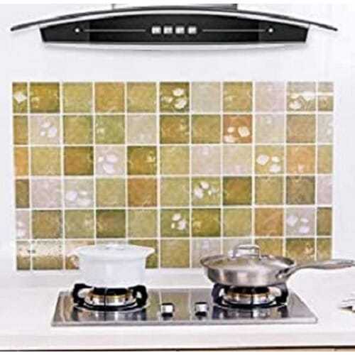 Kitchen Waterproof Oil Proof Sticker Anti-Oil Wrap Tiles Wall Stickers Bathroom Self-Adhesive (24 X 36 Inch)