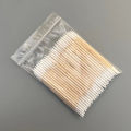 Double-Pointed Disposable Ultra-Small Cotton Swab Brush Lint Free Micro Wood Makeup Brushes Eyelash Extension Glue Removing Tool Natuo. 