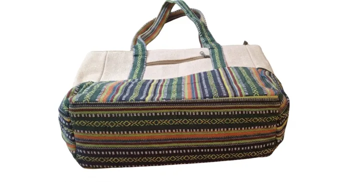 Nepali%20Handcrafted%20Cotton%20Shoulder%20Bag%20for%20Women%20-%20Multi-Pocket%20Ladies%20Casual%20Travel%20&%20Office%20Tote%20Bag%20with%20Laptop%20Pocket%20-%20Image%209