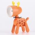 Difutagui Decorate the living room portable lamp dog deer cute night light Portable mini folding table lamp pet dinosaur flower night light student. 