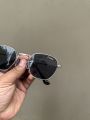 Elegant Men's Classic  Silver Frame Sunglasses with Black Lens - Hi-Quality Fashion Eyewear. 