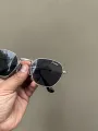 Elegant Men's Classic  Silver Frame Sunglasses with Black Lens - Hi-Quality Fashion Eyewear. 