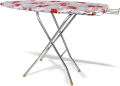 Folding Height Adjustable Ironing Board Iron Table with Iron Stand – 40x12 Inches (Colour May Vary). 