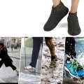 Non-Slip Silicone Rain Boot Shoe Cover Waterproof Reusable Foldable Overshoes With Excellent Elastic. 