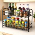 Foldable Metal Rack Organizer for Kitchen Spices / Bathroom/ Office. 