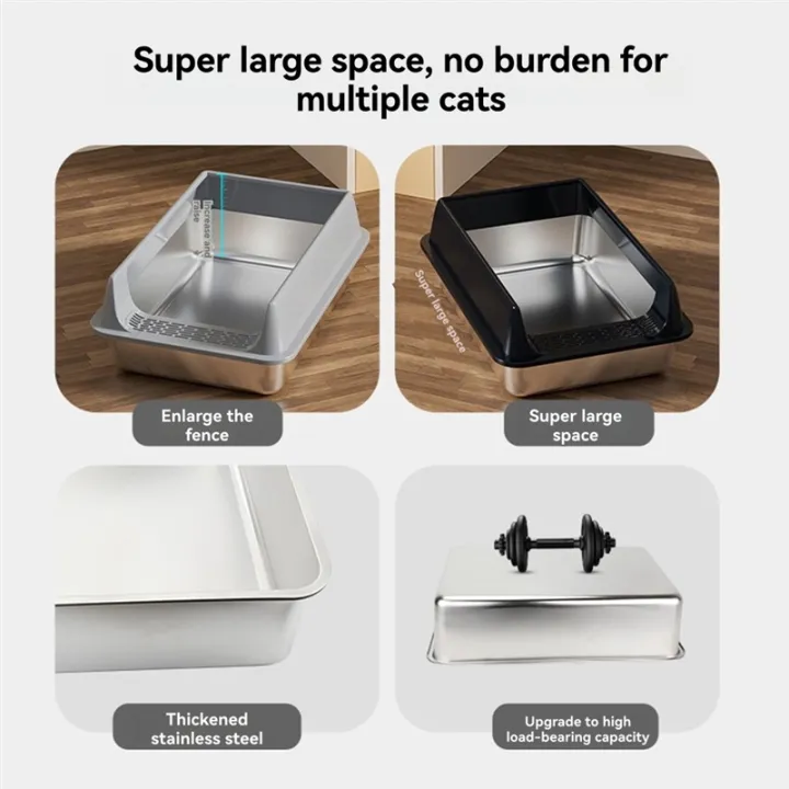 Semi%20Enclosed%20Stainless%20Steel%20Litter%20Box%20with%20Lid%20Anti-Splashing%20High%20Sides%20for%20Cats%20Easy%20to%20Clean%20-%20Image%206