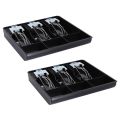 2X 3-Grid Money Cash Coin Register Insert Tray Replacement Cashier Drawer Storage Register Tray Box Classify Store. 
