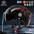 LibishopAffordable Suitable for certified motorcycle electric vehicle helmets for men and women, summer sunscreen double lenses, half helmets, all-season universal safety hats. 