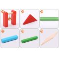NAMUNY 2 Set Kids Wooden Domino Institution Accessories Organ Blocks Rainbow Jigsaw Dominoes Educational Wood Toys, A & B. 