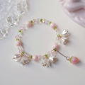 Korean Light Luxury Tulip Flower Bracelet For Women Zircon Pearl Beaded Bracelet MNP. 