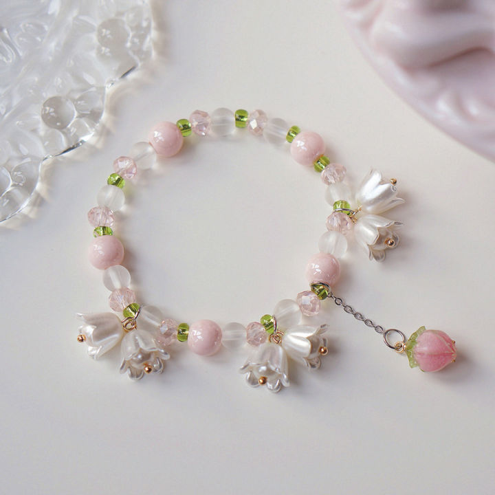 Korean%20Light%20Luxury%20Tulip%20Flower%20Bracelet%20For%20Women%20Zircon%20Pearl%20Beaded%20Bracelet%20MNP%20-%20Image%206