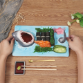 Ceramic Rectangular Design Sushi Plate and Cheese Board, Perfect for Kitchen Table Decor. 