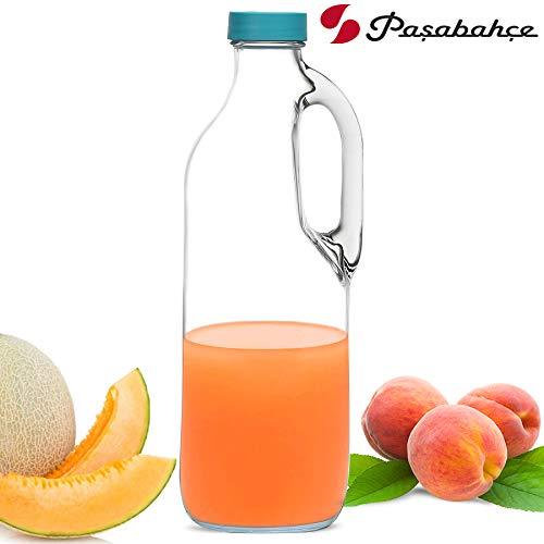 Basic%20Glass%20Milk/%20Juice/%20Water%20Bottle%20/%20Bottles%201400%20ml%201%20Pc,%20Blue%20Lid%20-%20Image%203