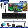 8x1 HDMI 4K Quad Multi-viewer Screen Divider 8 Screen Splitter with Seamless Switching. 