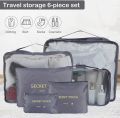 6 Piece Set Travel Organizer Bag Pouch for Luggage, Clothes Storage. 