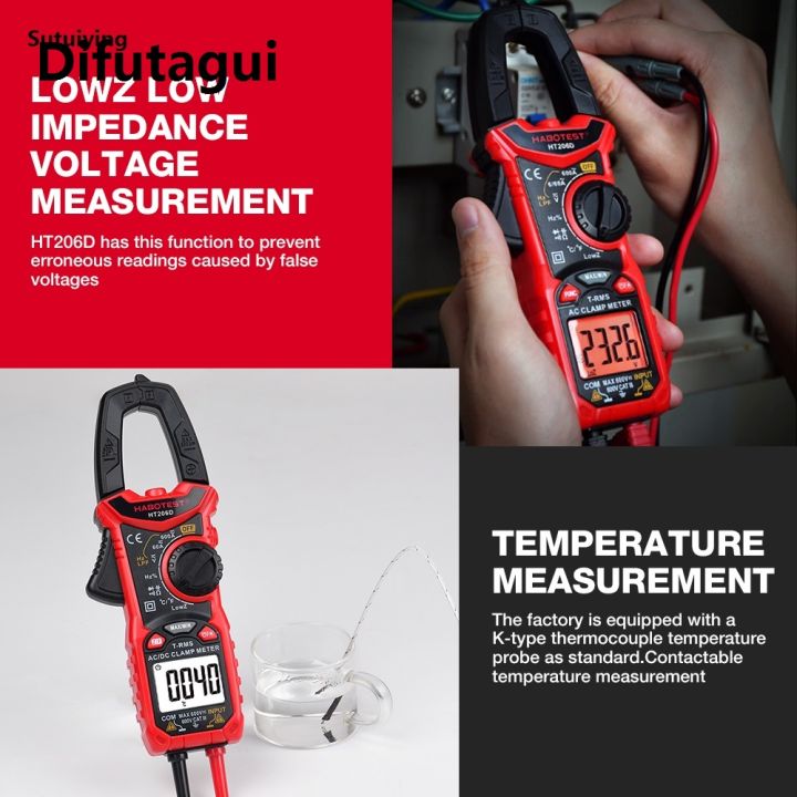 Difutagui%20Sutuiying%20HT206%20Digital%20Clamp%20Meter%20AC%20DC%20Current%20NCV%20Multimeter%20Pinza%20Amperimetrica%20High%20Quality%20True%20RMS%20Capacitance%20Ohm%20Hz%20Temperature%20Voltage%20Test%20-%20Image%204