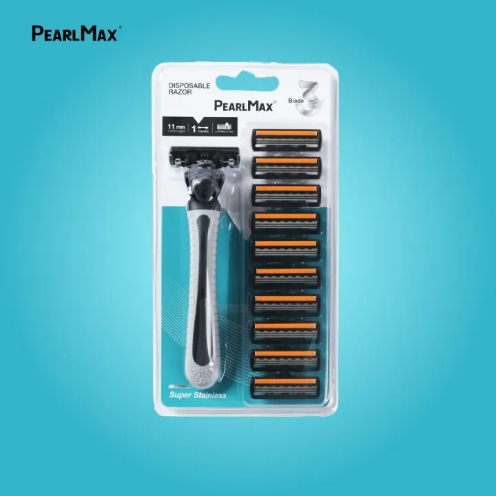 Razor Super Click Razor PearlMax Triple Blade Razor (Black) | Disposable Razor | Super ...