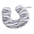 White Color Zebra Print Travel Pillow Memory Foam Neck Mate. 