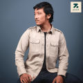 Zoot Cargo Shirt for Men - Casual Shirt with Cargo Jacket Style_beige color. 
