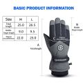 Waterproof Fleece Winter Touch Screen PU Leather Snow Gloves Riding Gloves Ski Gloves. 