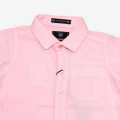 Pink Color Plain Collar Neck  Shirt For Boys. 