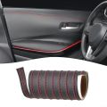 Hot Self-adhesive Car Decorative Line Pu Leather Braided Strip Car Mouldings Trim Instrument panel DIY Interior Decorative Strip Universal. 